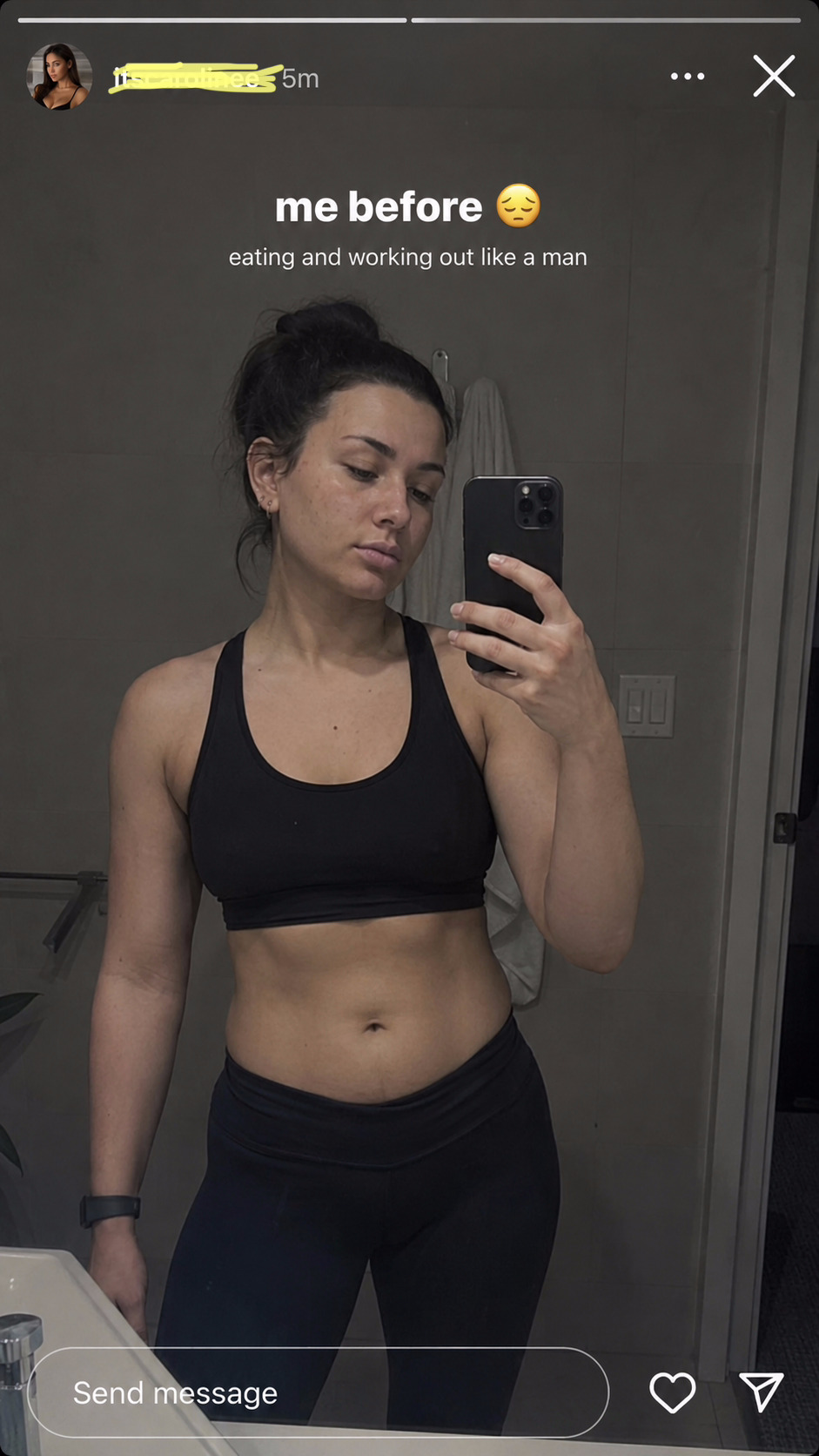 Before — eating and working out like a man